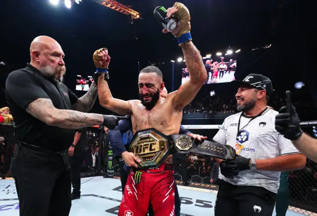 Belal Muhammad with his UFC belt