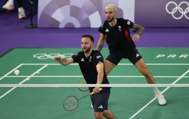 Great Britain's Ben Lane and Sean Vendy in men's double badminton at 2024 Paris Olympics