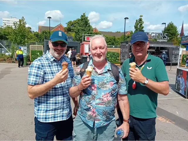 Fans with ice cream at Edgbaston