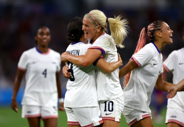 United States celebrate a goal