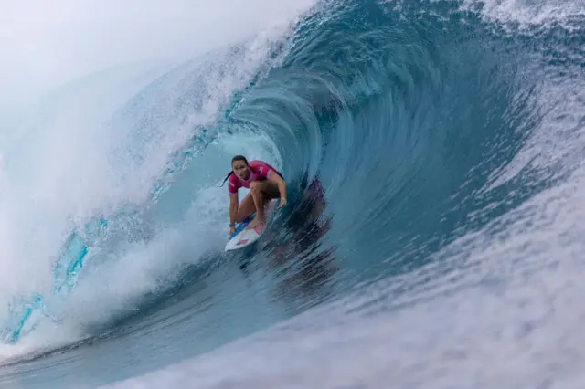 Carissa Moore in action at the Olympic surfing