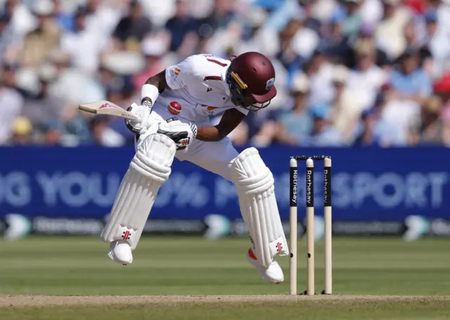 West Indies' Alick Athanaze in action