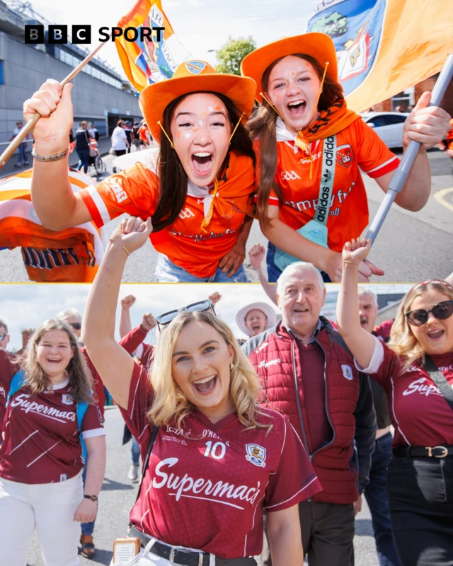 Armagh & Galway fans on the march to Croke Park