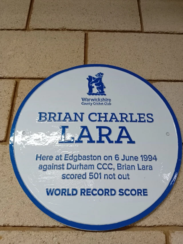 Brian Lara 501* plaque