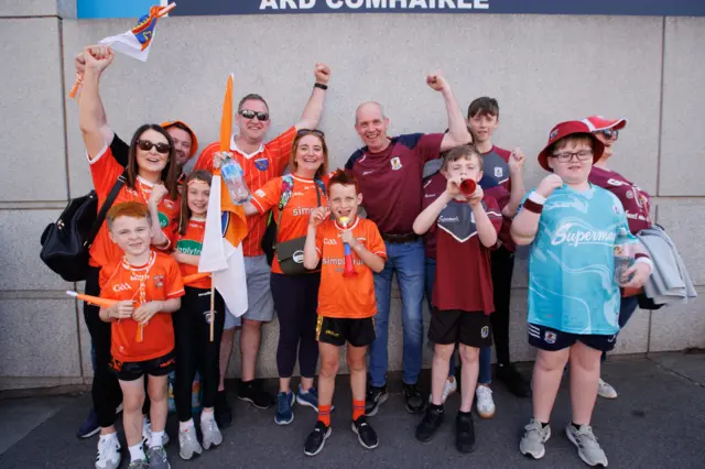 The Donnelly family of Armagh with the Hogan family of Galway ahead of the game