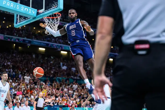 Lebron James dunks for USA