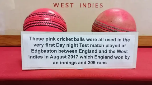 Pink balls from England v West Indies at Edgbaston in 2017