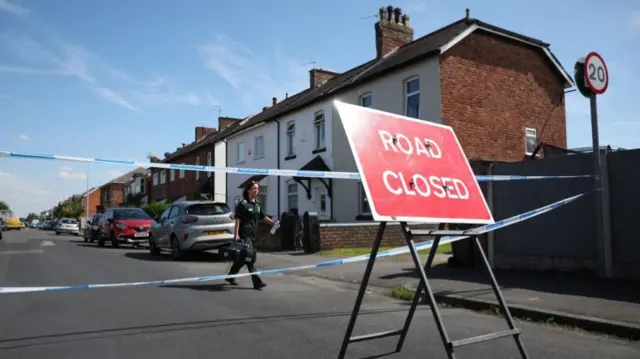 Road closed sign