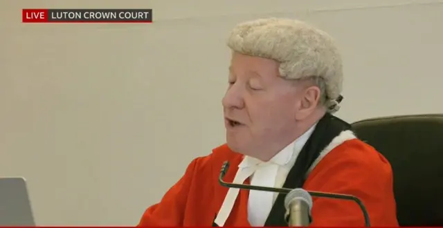 The judge giving his sentencing remarks