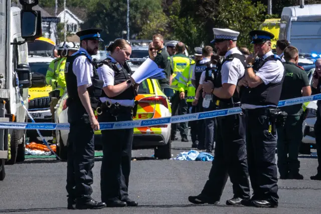 Police in Southport, Merseyside, where a man has been detained and a knife has been seized after a number of people were injured in a reported stabbing