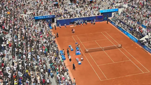 Novak Djokovic joins in applause for Rafael Nadal