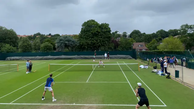 Murray brothers practise against Joe Salisbury and Rajeev Ram at Wimbledon