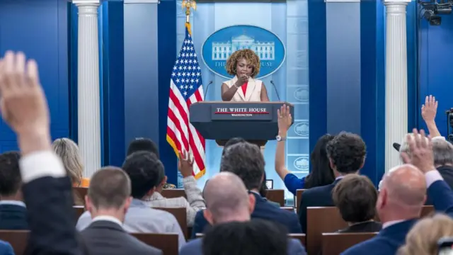 White House Press Secretary Karine Jean-Pierre answers reporters questions.