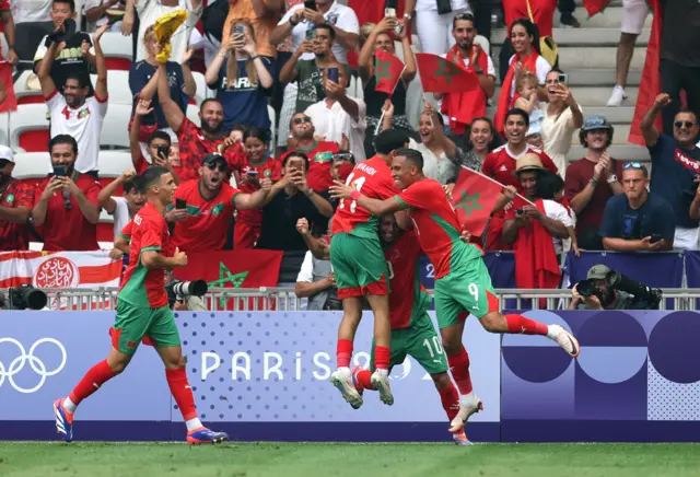 Morocco celebrate a goal