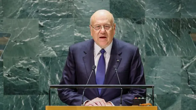 Najib Mikati addresses the 78th session of the UN general Assembly last year