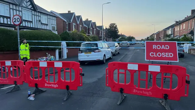 A police road closure