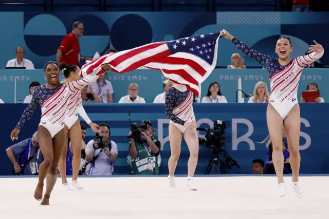 USA win the gymnastics team event