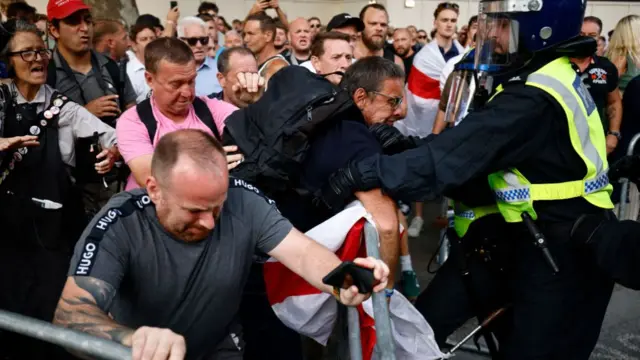 Police clash with protesters in central London