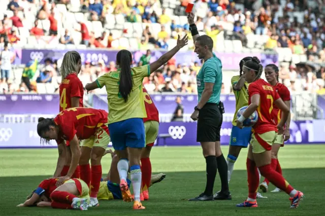 Marta shown a red card