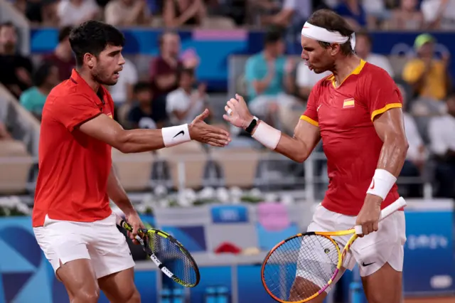 Carlos Alcaraz and Rafael Nadal