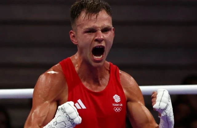 Lewis Richardson of Great Britain celebrates