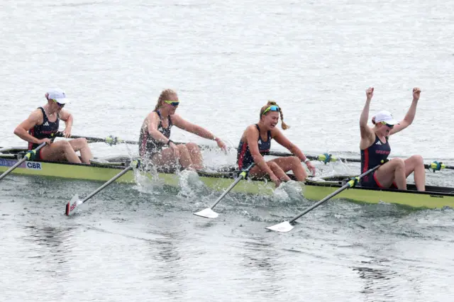 Team GB's women's quad sculls win gold at 2024 Paris Olympics