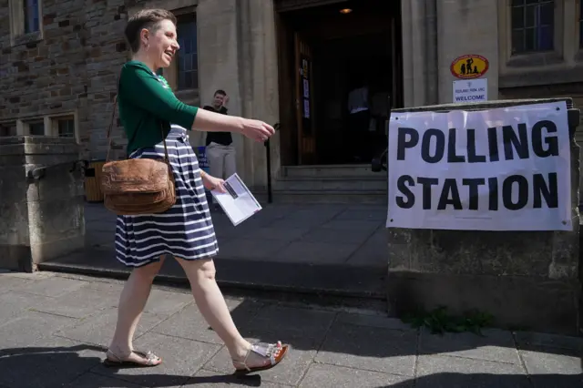 Carla Denyer casts her vote in Bristol, 4 July 2024