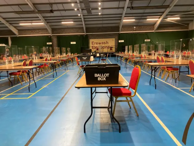 Ballot box on wooden table top