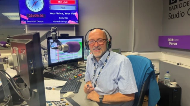 Hamish Marshall in the Radio Devon studio