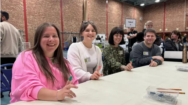 Volunteers getting ready to count the votes for the Rutland and Stamford constituency