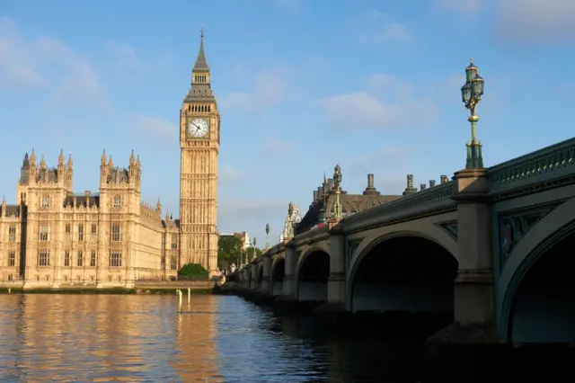 Big Ben and the Houses of Parliament are bathed in morning sunlight in central London on June 24, 2016