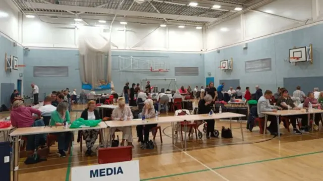 Counting at a sports hall in Thanet