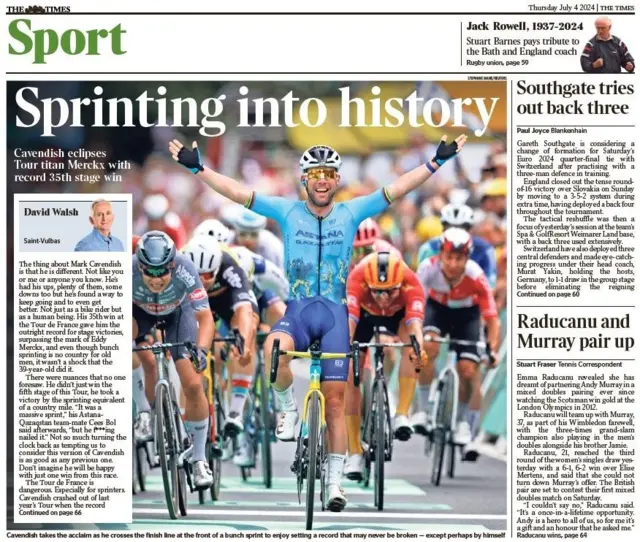 Times' main sport page