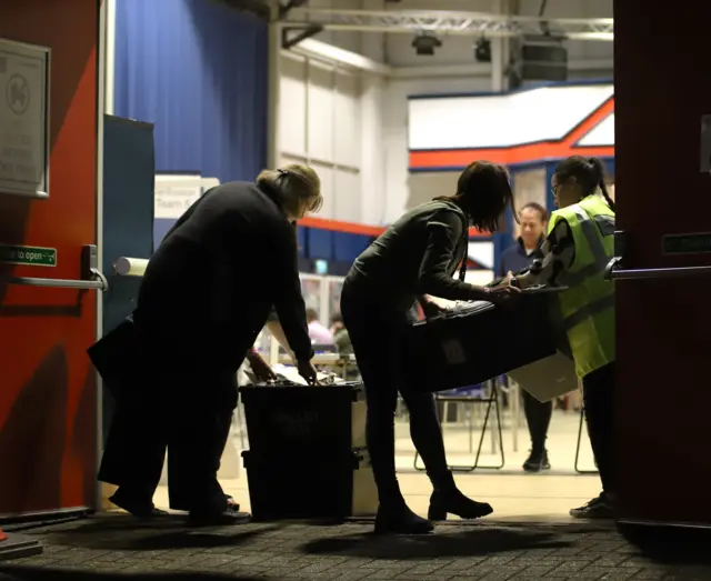 Ballot boxes arriving