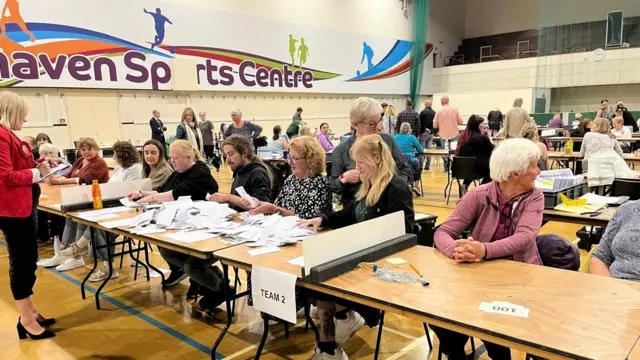 Teams verifying the first ballot box