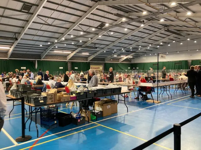 Votes being counted in Erewash in 2024