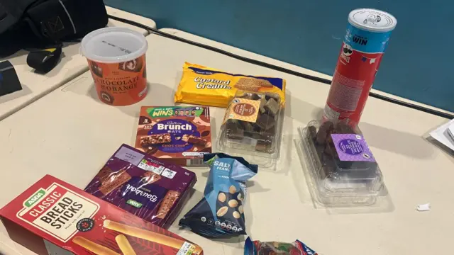 Snacks on a table