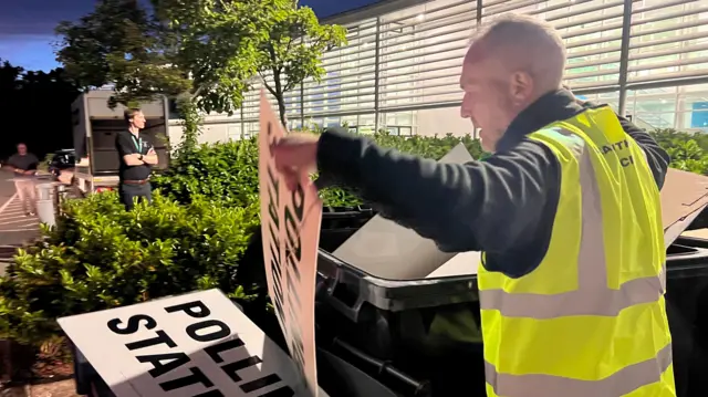 Polling station signs binned