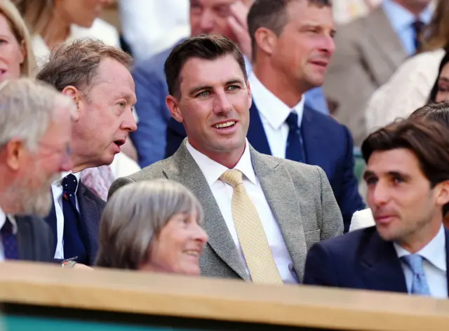 Australian cricketer Pat Cummins sitting in the Royal Box