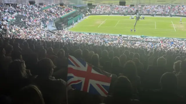 Union Jack flag on Centre Court