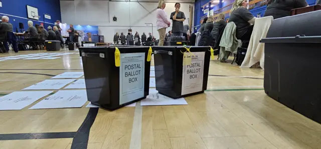 Ballot boxes at the North Norfolk election count