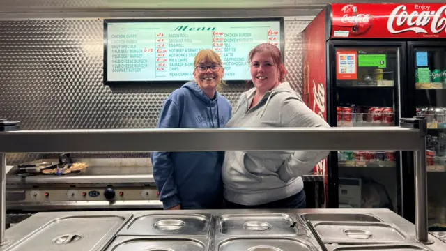 Burger van staff Veronica and Georgina