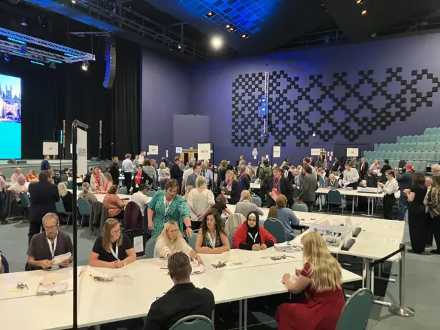 Counters checking the ballot papers