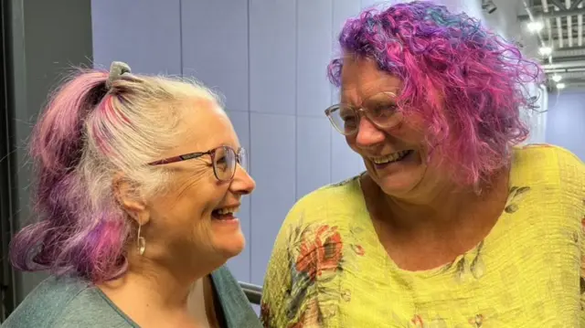 Linda and Kaye at the Taunton count smiling