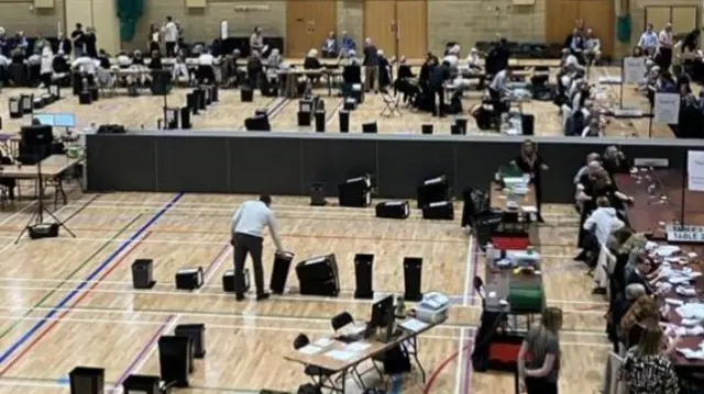 The count under way at The Triangle Leisure Centre