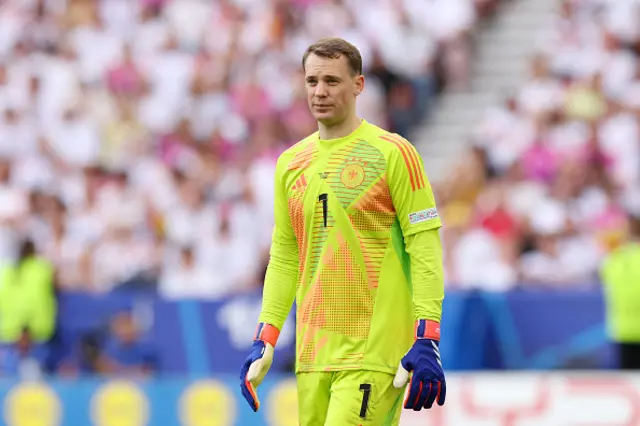 : Manuel Neuer of Germany looks on