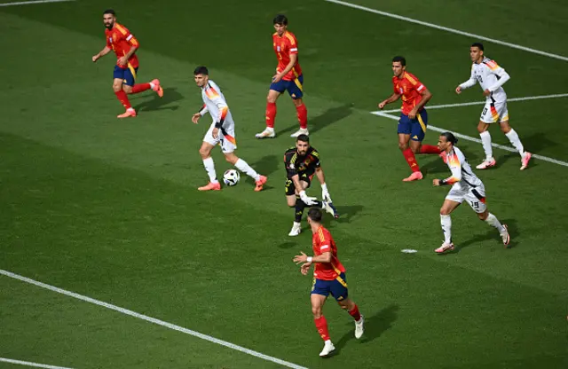 Unai Simon of Spain distributes the ball