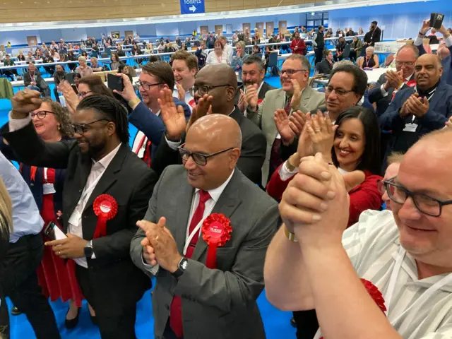 Cheering Labour