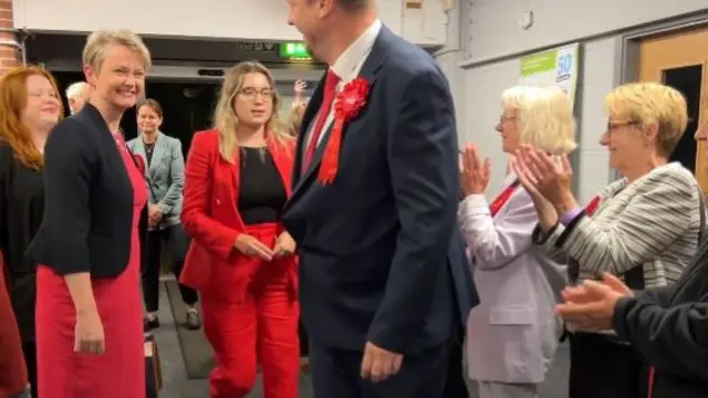 Yvette Cooper arrives at count