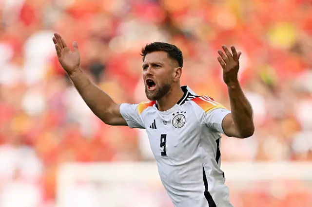 Niclas Fuellkrug of Germany reacts as he comes on as a substitute